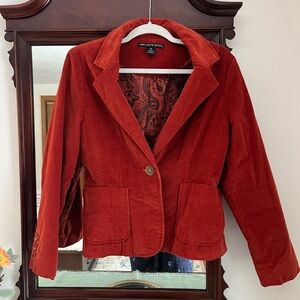 Larry Levine Women's Rust Corduroy Blazer